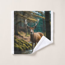"Woodland Serenity: Cinematic Hjort Towel design