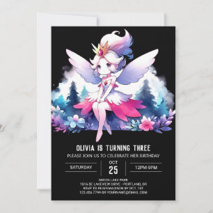 Woodland Simple Fairy Birthday Inbjudningar