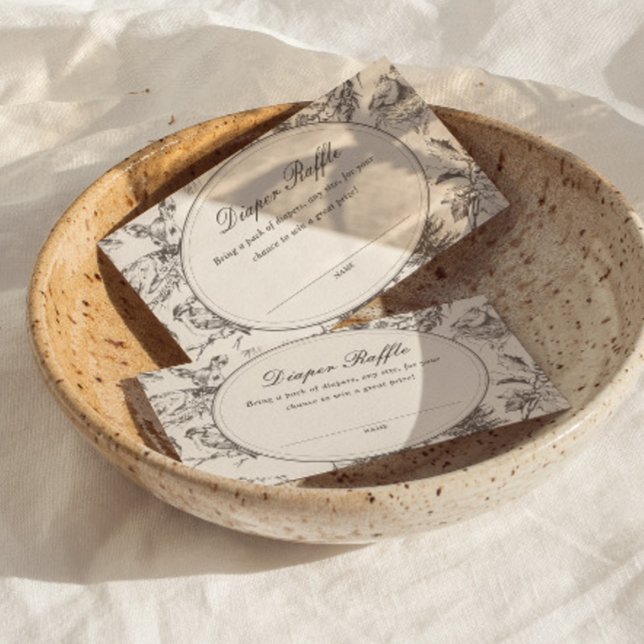 Woodland Sketched Allover Print Diaper Raffle Tilläggskort (Skapare uppladdad)