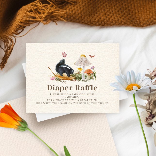 Woodland Skunk Girl Baby Shower Raffle Tilläggskort (Skapare uppladdad)