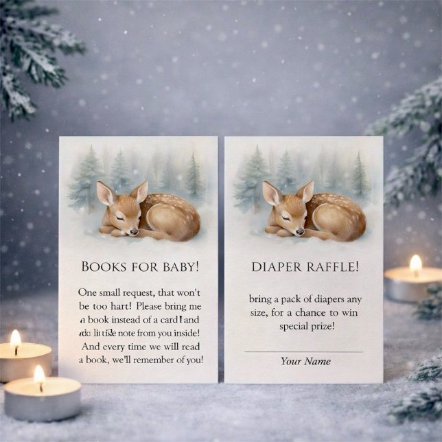 Woodland Sleeping Baby Deer Winter Books for Baby Tilläggskort (Woodland Sleeping Baby Deer Winter Books for Baby Enclosure Card)