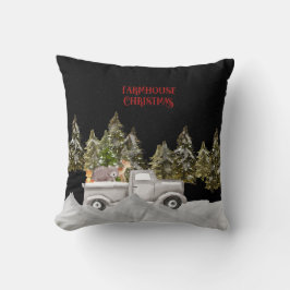 Woodland Snowfall Farmhouse jul Kudde