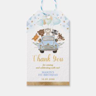 Woodland Sötnos Valentineser Blue Guld Balloation Presentetikett
