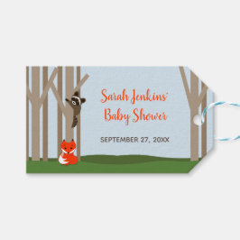 Woodland Spädbarn Baby Shower Presentetikett