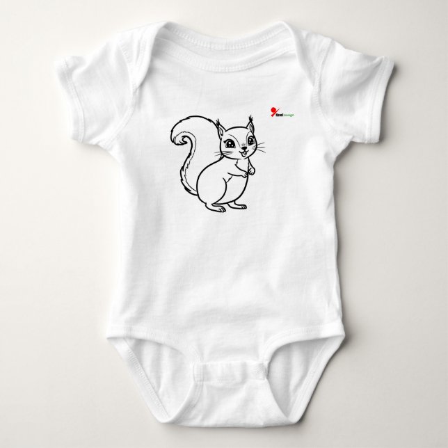 Woodland Squirrel Baby Bodykostym T Shirt (Framsida)