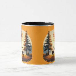 Woodland Stag Hjort Autumn Mugg