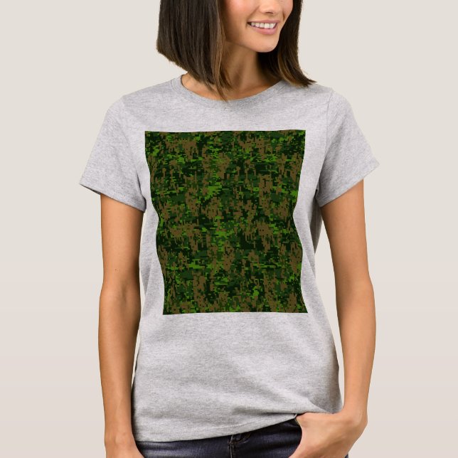 Woodland Stil Digital Camouflage Decor T-shirt (Framsida)