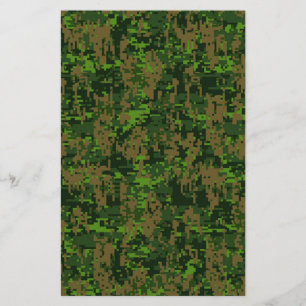 Woodland Stil Grönt Digital Camouflage Brevpapper