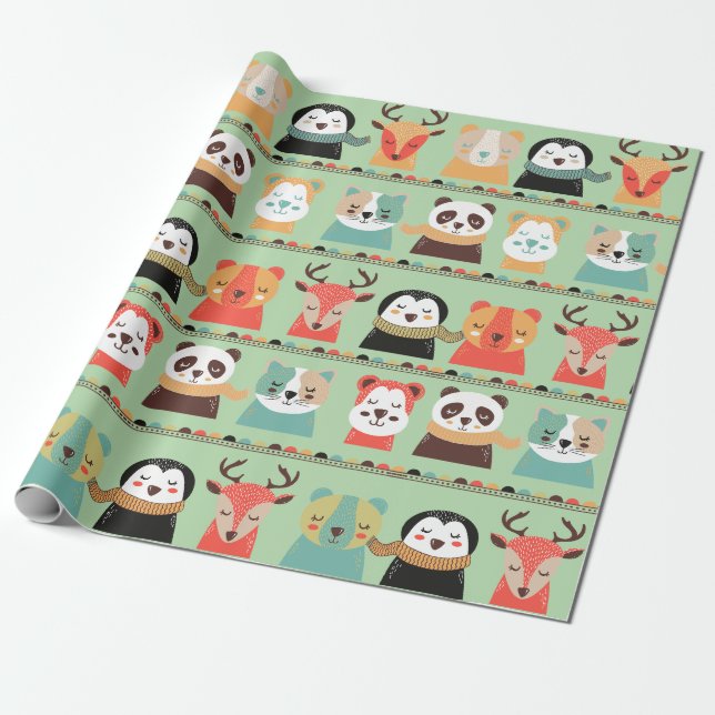 Woodland Stollig Buddies Wrapping Papper Presentpapper (Utrullad)