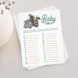 Woodland Storybook ABCs Baby Shower Party Game Reklamblad