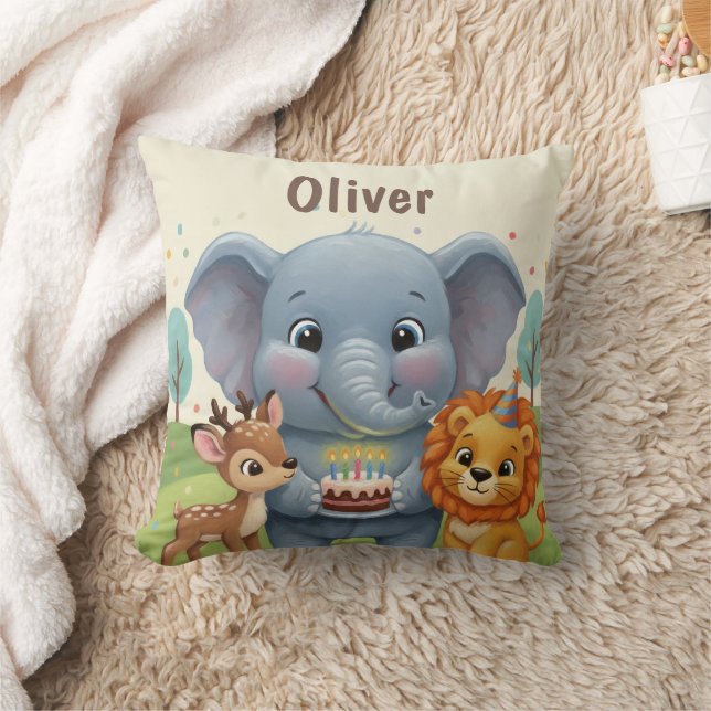 Woodland Storybook Animals Personalized Birthday Kudde (Filt)