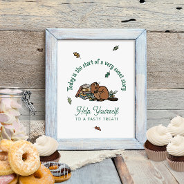 Woodland Storybook Baby Shower Dessert Bord-tecken Poster