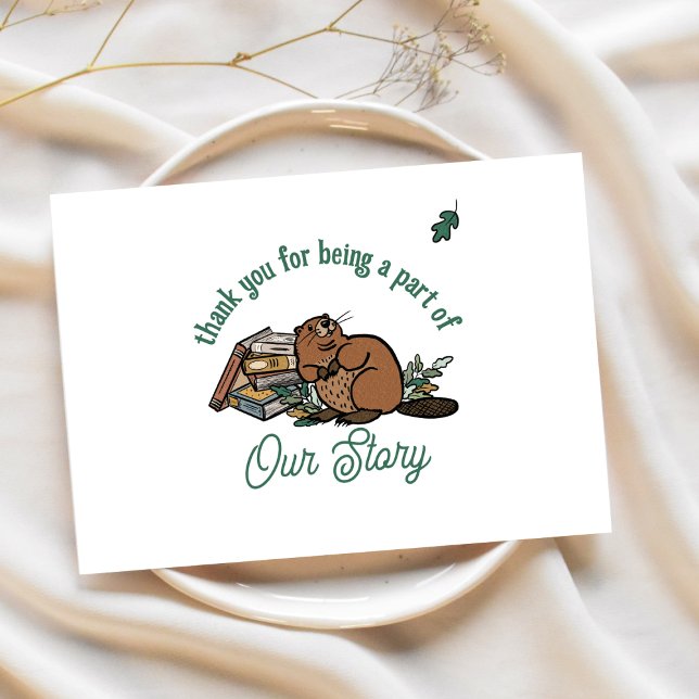 Woodland Storybook Baby Shower Tack Kort (Cute Woodland Storybook Thank You Card)