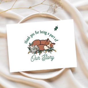 Woodland Storybook Fox Baby Shower Tack Kort