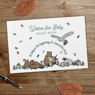Woodland Storybook Önskemål for Baby Shower Gästböcker