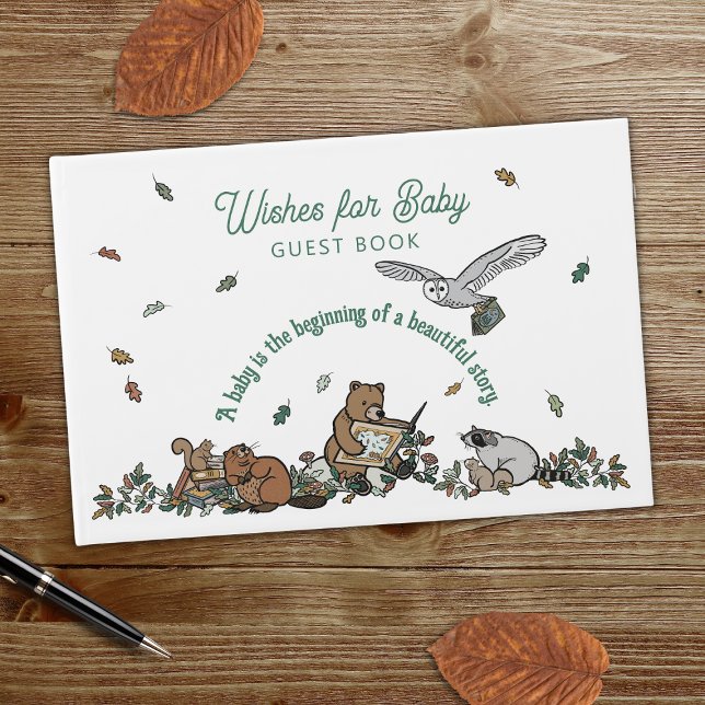 Woodland Storybook Önskemål for Baby Shower Gästböcker (Skapare uppladdad)