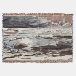 Woodland Stream Winslow Homer Brown Grått Fine Art Filt