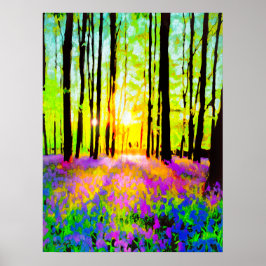 WOODLAND STREAMING SUNLIGHT POSTER