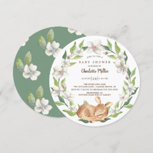 Woodland Sweet Hjort Baby Shower Inbjudningar