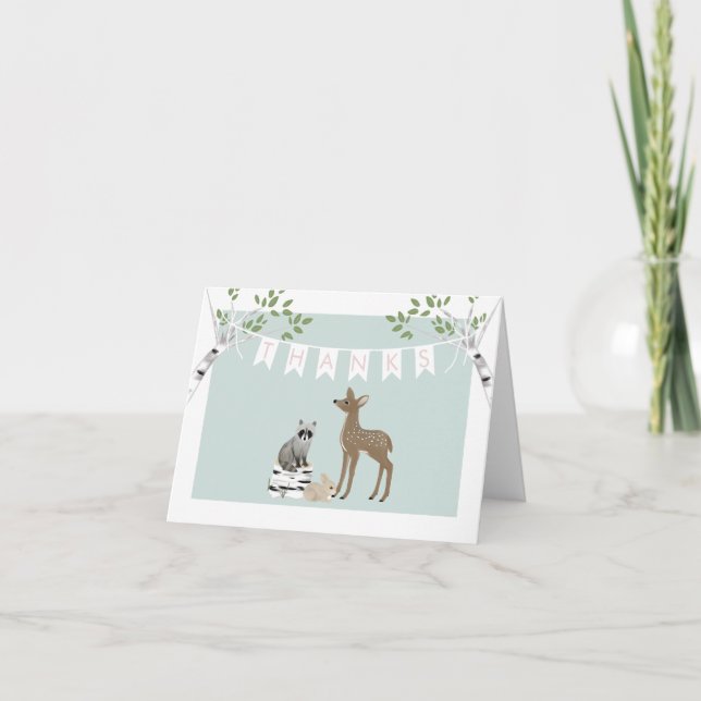 Woodland Tackkort Card-tjej Kort (Framsida)
