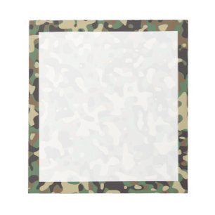 Woodland Tan Brown Grönt Grått Camo Camouflage Anteckningsblock