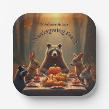 Woodland Thanksgiving Party Friends and Family