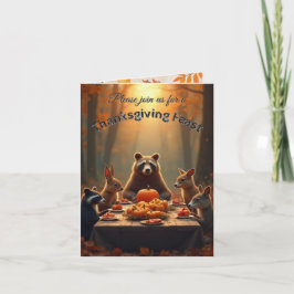 Woodland Thanksgiving Party Friends and Family Inbjudan