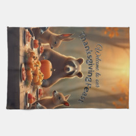 Woodland Thanksgiving Party Friends and Family Kökshandduk