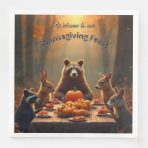 Woodland Thanksgiving Party Friends and Family