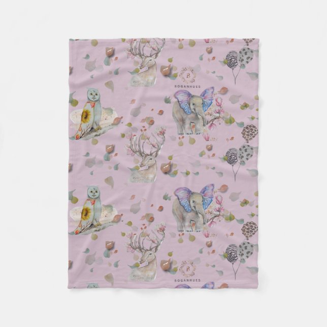 Woodland Theme Baby Fleecefilt (Framsidan)