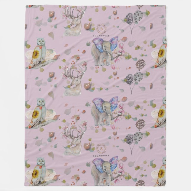 Woodland Theme Baby Fleecefilt (Framsidan)