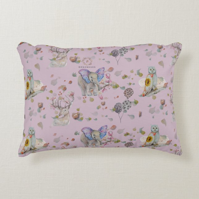 Woodland Theme Baby Prydnadskudde (Framsidan)