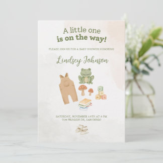 Woodland Theme Baby Shower Inbjudningar