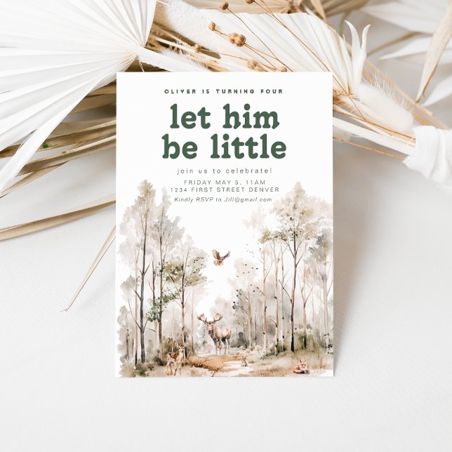 Woodland Theme Födelsedagsfest inbjudan (Skapare uppladdad)