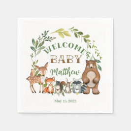 Woodland Themed Paper Party Napkins Pappersservett