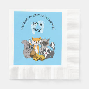 Woodland Theter Boy's Baby Shower Pappersservett