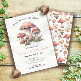 Woodland Toadstool Mushroom Baby Shower Inbjudningar