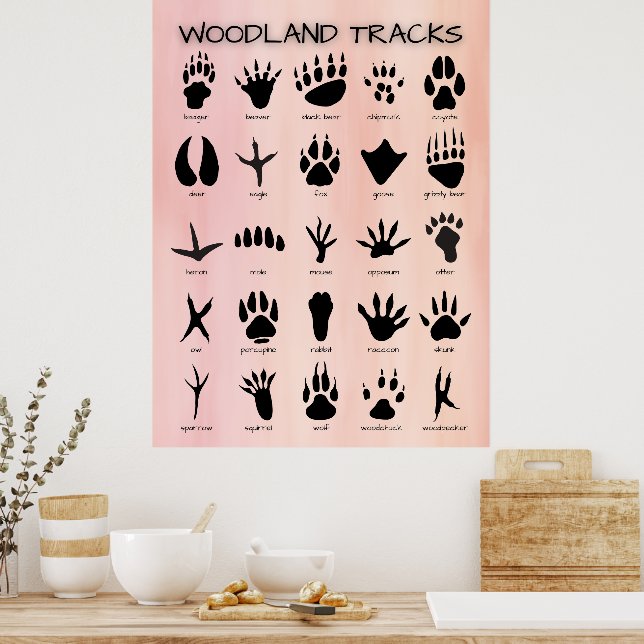 Woodland Tracks Poster (Kök)