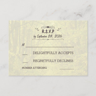 Woodland Träd Avenue Rustic Bröllop OSA Cards Kort