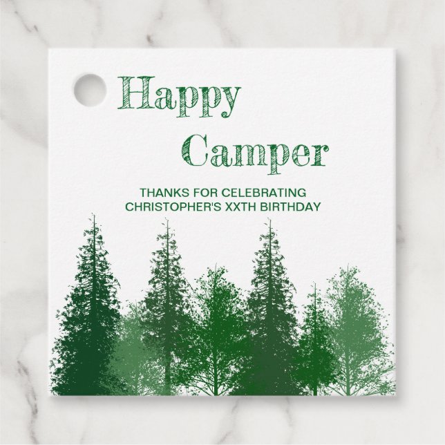 Woodland Träd Birthday Gåvor Etiketter (Framsida)