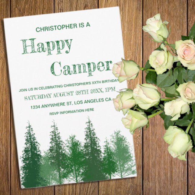 Woodland Träd Birthday Inbjudningar (Skapare uppladdad)