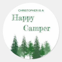 Woodland Träd Birthday Runt Klistermärke