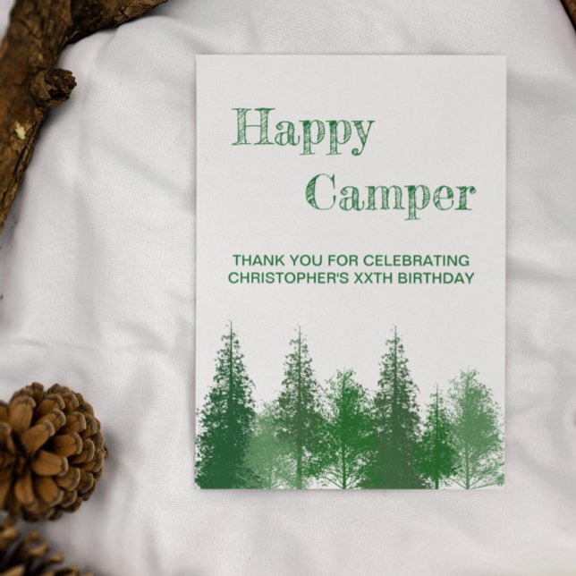 Woodland Träd Birthday Tack Kort (Skapare uppladdad)