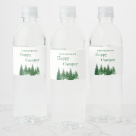 Woodland Träd Birthday Vattenflaskor Etikett