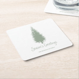 Woodland Träd jul Underlägg Papper Kvadrat