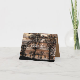Woodland Träd Silhouette ombord på Barn Board Tack Kort