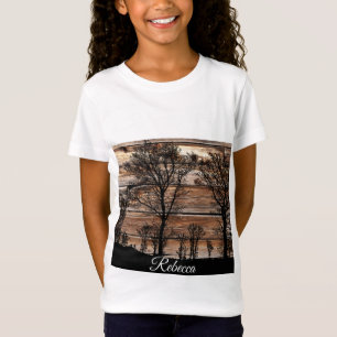 Woodland Träd Silhouette på Barn Board T-Shirt