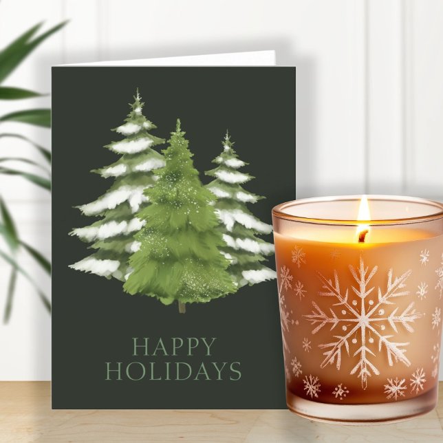 Woodland Träd Thézed Personlig Helgkort (Woodland Trees Themed Christmas Personalized Holiday Card by Ricaso. Elegant card for everyone)