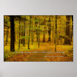 Woodland Trail & Henry David Thoreau citat Poster