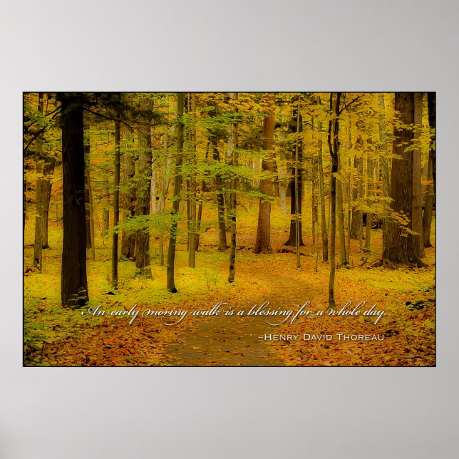 Woodland Trail & Henry David Thoreau citat Poster (Framsidan)